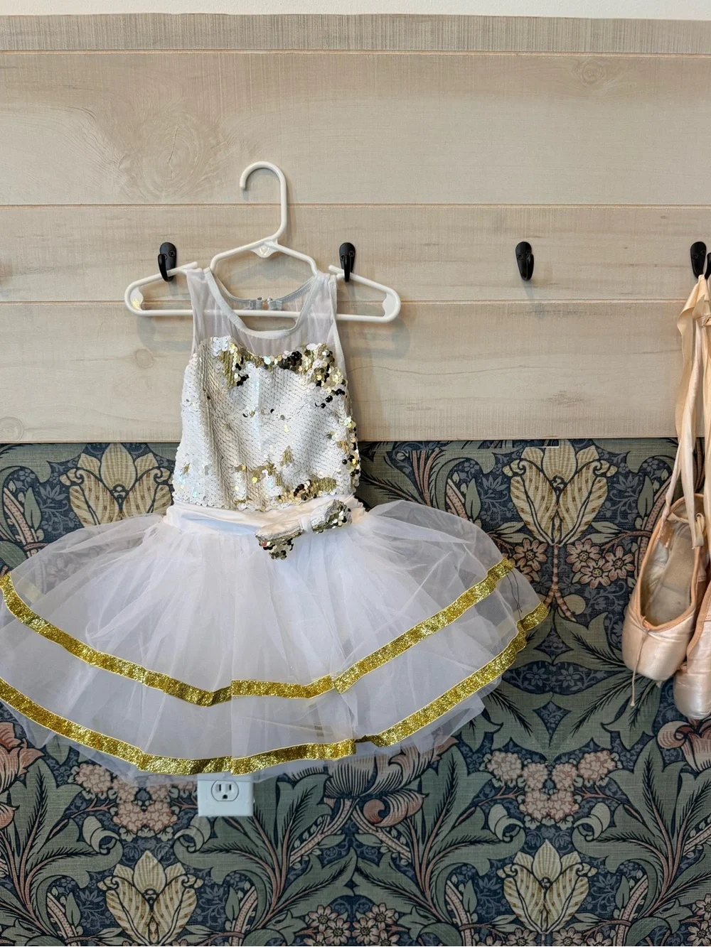 NEW!  Weissman white and gold sequin ballet tutu dance recital solo costume